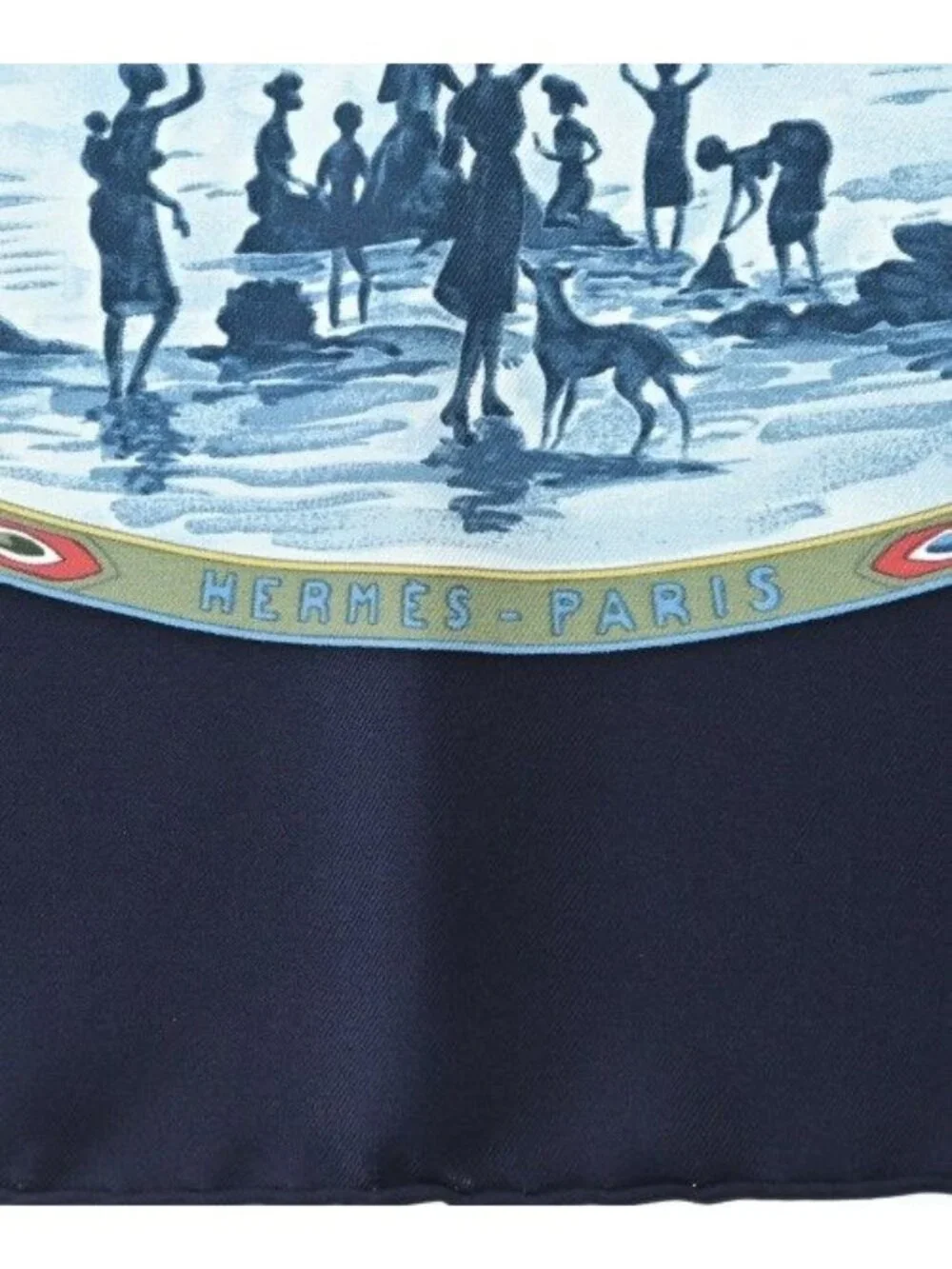 Hermes Bandana Scarf Navy